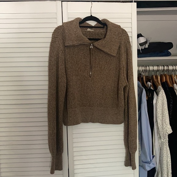 ISO Varley Mentone Half-Zip Knit Pullover - Dark Olive Speckle